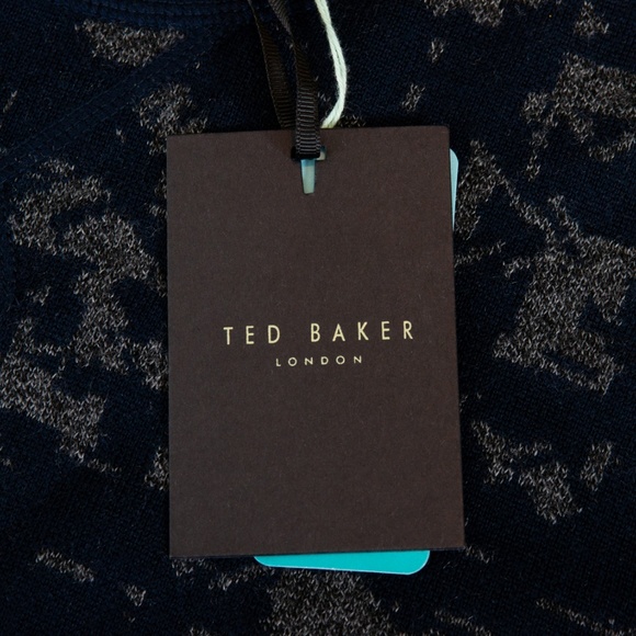 Ted Baker NWT Blue Patterned Sweater XXL - Picture 2 of 4